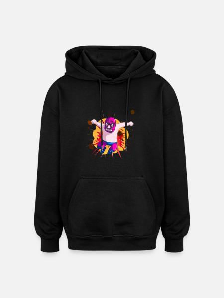 "Wrestler" - Oversized Unisex Hoodie - black