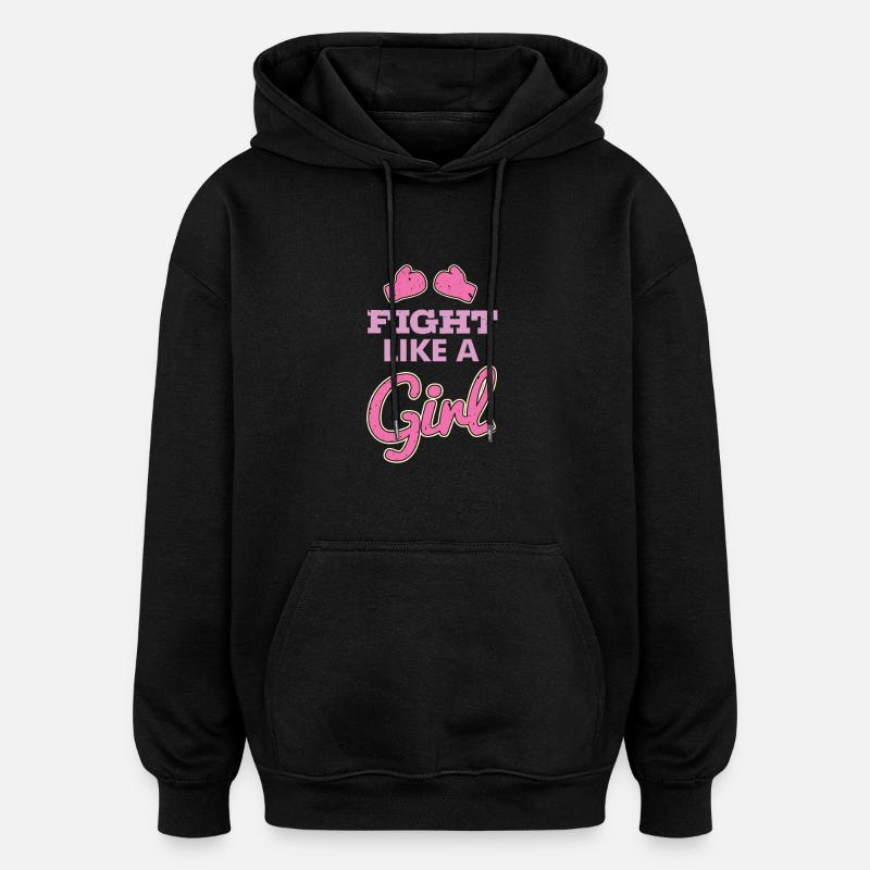Se battre comme une fille - Sweat à capuche oversize unisexe - noir