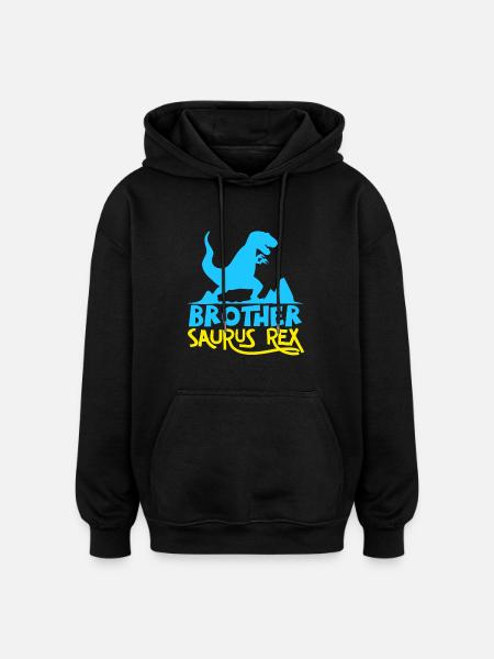 Broder Saurus Rex - Funny Dinosaur Graphic - Oversize unisex hoodie - sort