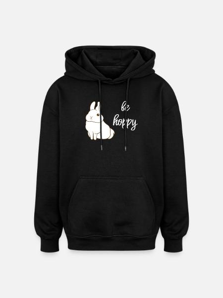 Lapins - Lapin - Lapins - Hoppeln - Sweat à capuche oversize unisexe - noir