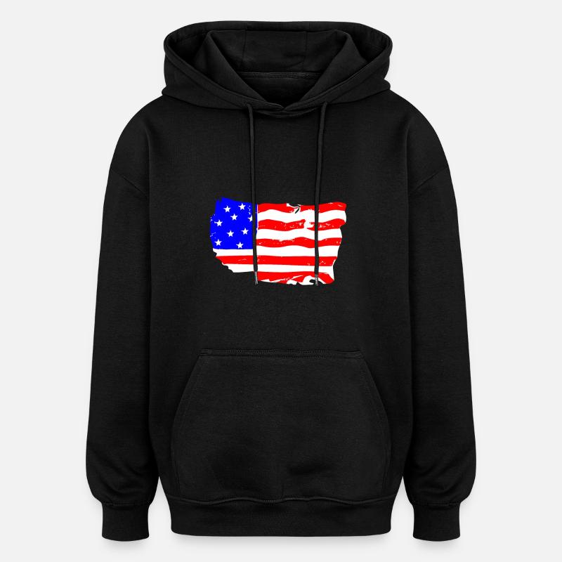 USA - Sweat à capuche oversize unisexe - noir