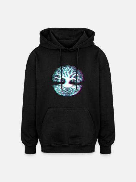 tree - Oversized Unisex Hoodie - black