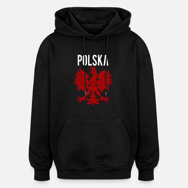 Polska Eagle - Sweat à capuche oversize unisexe - noir