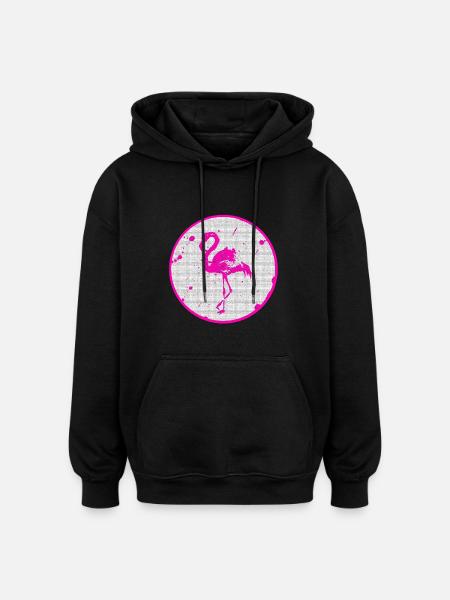 Pink flamingo - Oversized Unisex Hoodie - black
