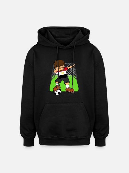 Egypt Soccer Ball Dabbing Kid Egyptian Football - Oversized Unisex Hoodie - black