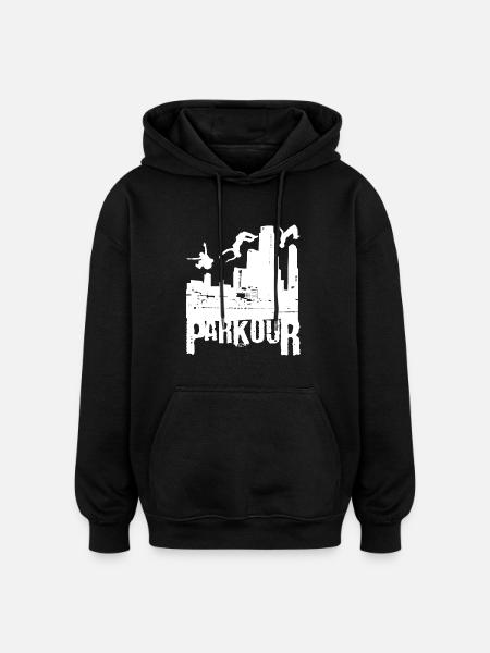 Parkour Present Le Parcour Freerunning Backflip - Oversized luvtröja unisex - svart