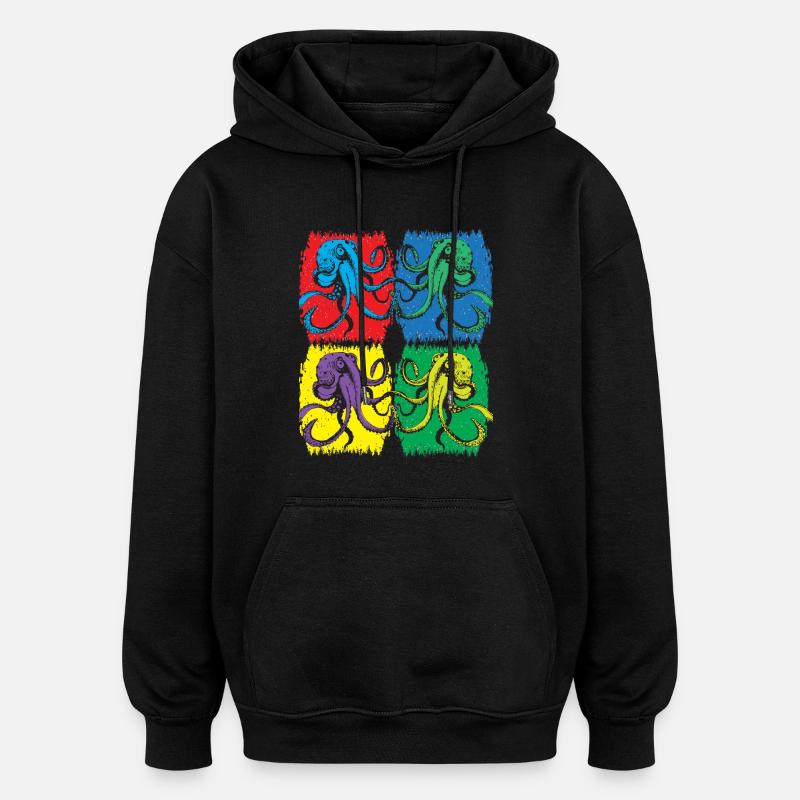 Octopus Pop Art - Oversized Unisex Hoodie - black