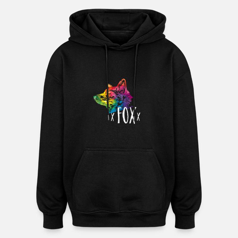 Fuchs - Oversized Unisex Hoodie - Schwarz