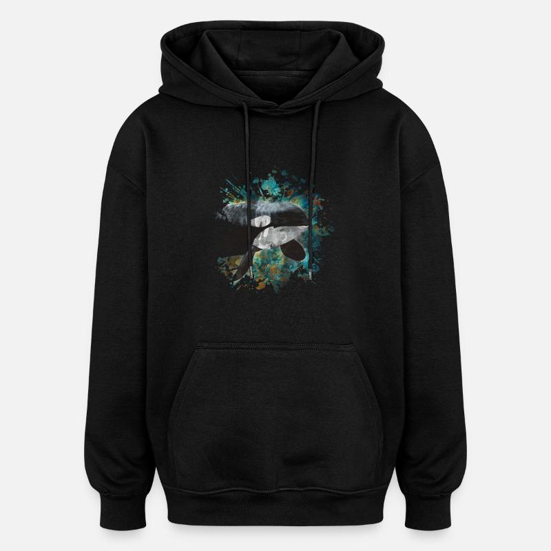killer whale - Oversized Unisex Hoodie - black