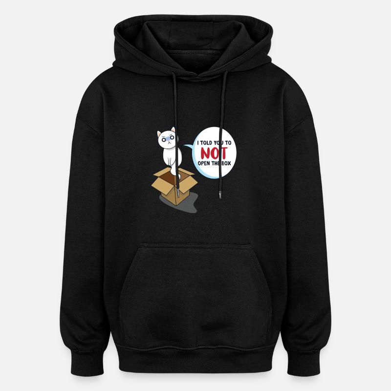 Schrödingers Katze - Oversized Unisex Hoodie - Schwarz
