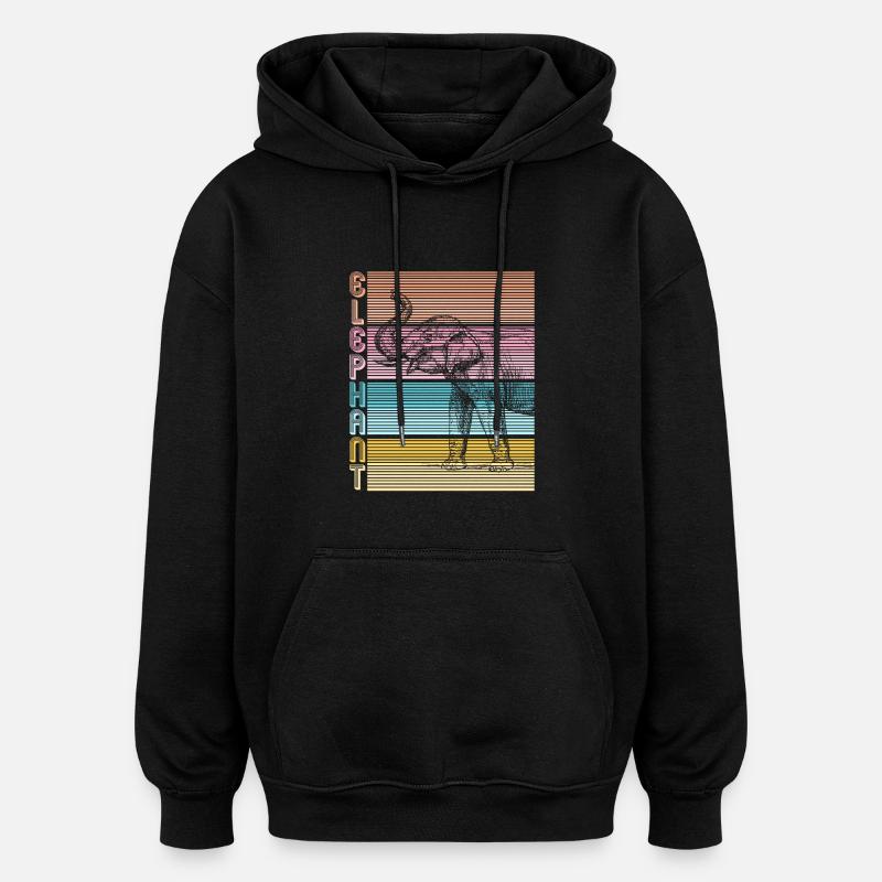 elephant - Oversized Unisex Hoodie - black