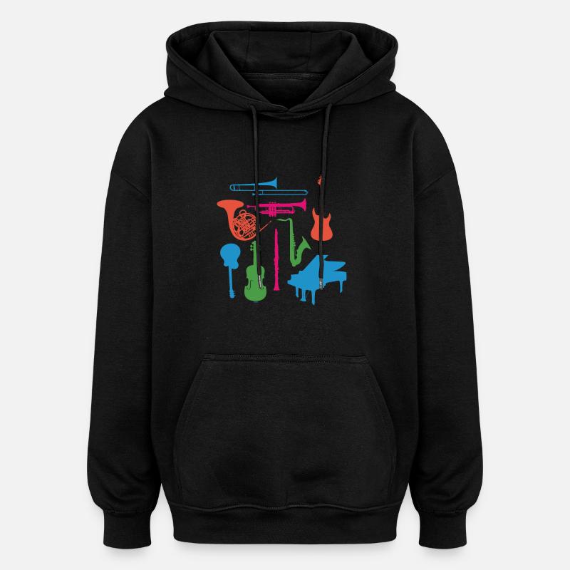 Musical Instruments - Oversized Unisex Hoodie - black