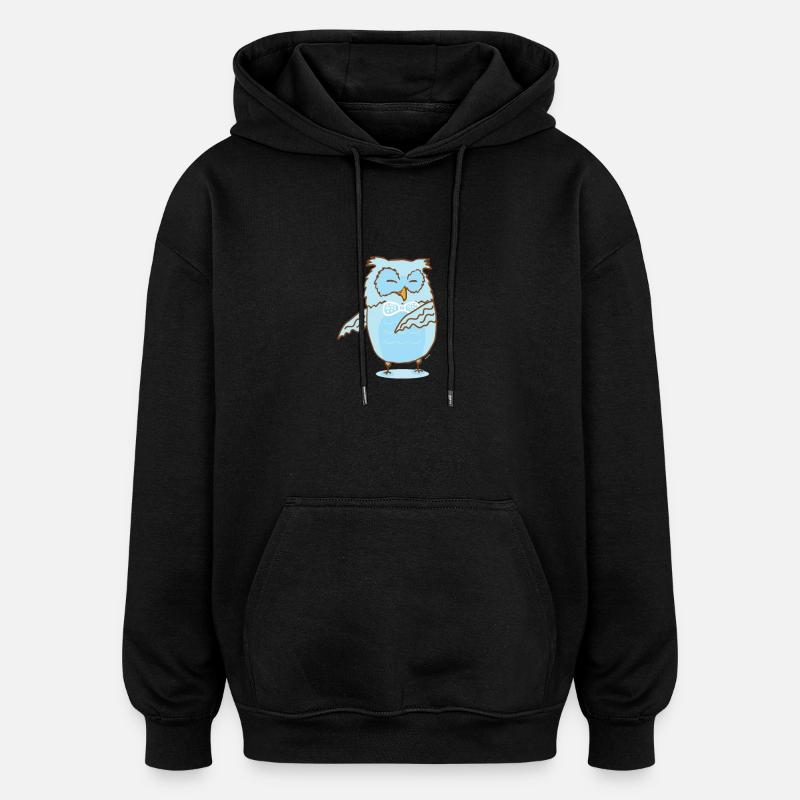 Floss Dance Move Owl - Oversized Unisex Hoodie - black