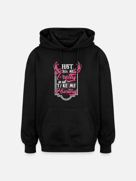 Pretty hunter - Oversized Unisex Hoodie - black