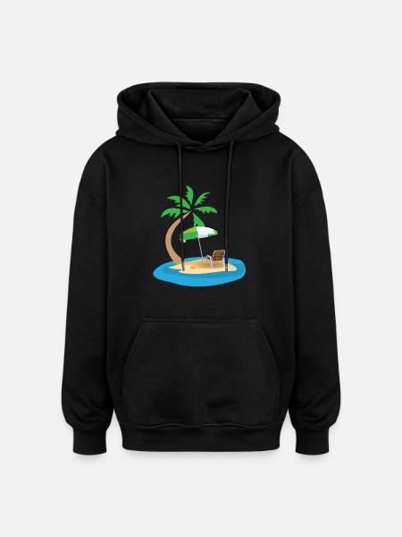 Palm Beach - Sweat à capuche oversize unisexe - noir