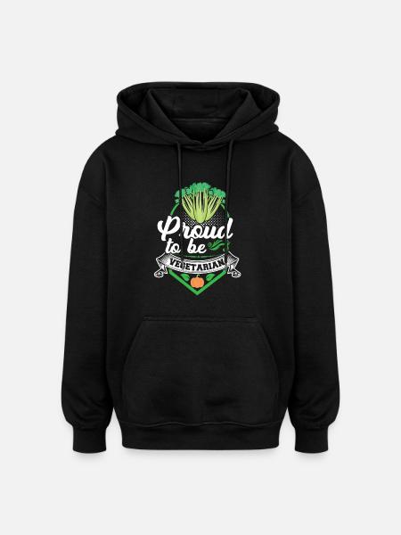 Proud to be vegetarian - Oversized Unisex Hoodie - black