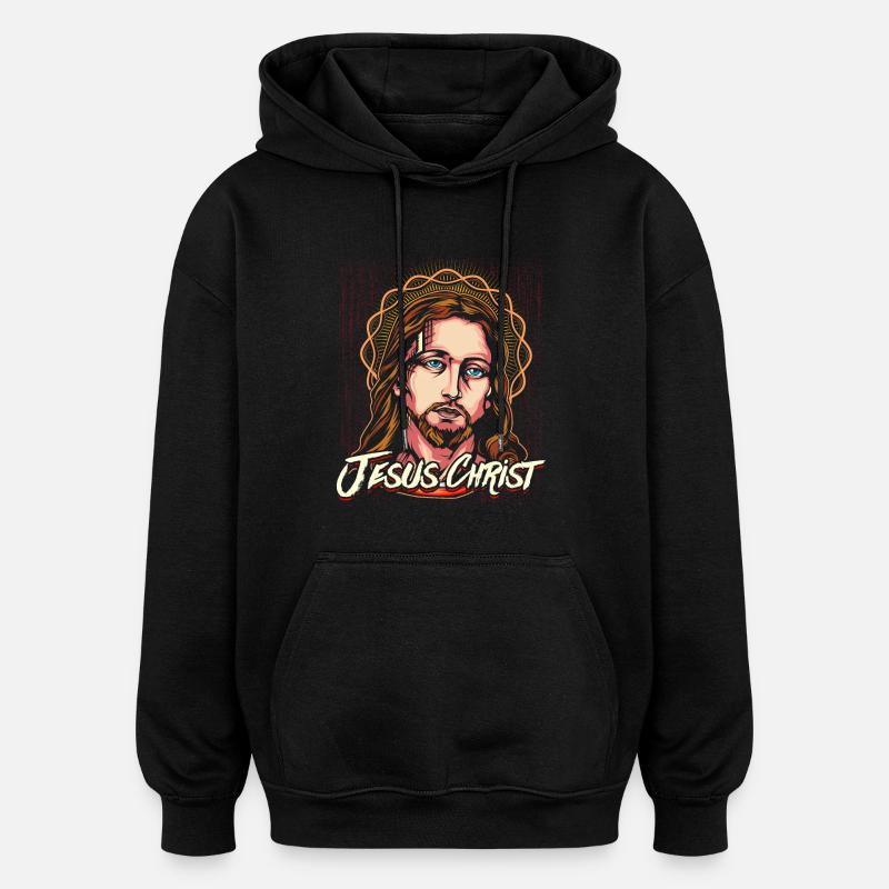 Jésus Christ Christ du Christ - Sweat à capuche oversize unisexe - noir