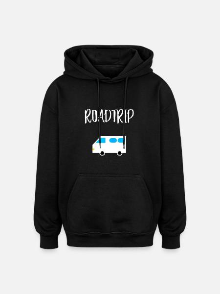 ROAD TRIP - Oversized Unisex Hoodie - black