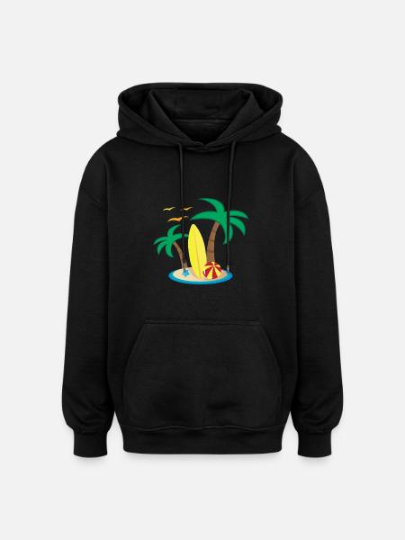 Urlaubsinsel Design - Oversized Unisex Hoodie - Schwarz