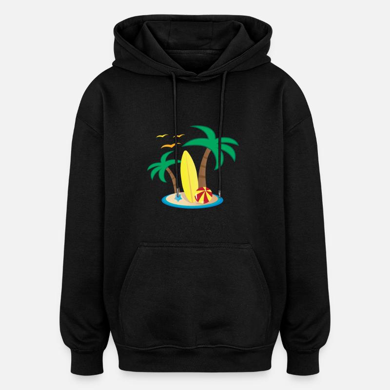 Holiday Island Design - Sweat à capuche oversize unisexe - noir