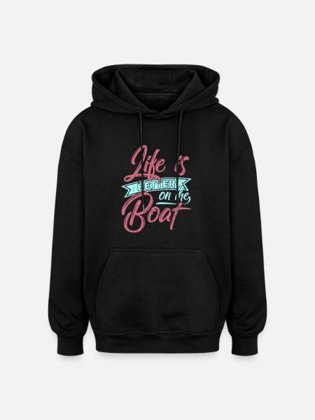 Boat sailing ocean cruise sailboat - Oversized Unisex Hoodie - black