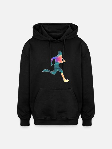 relay race - Oversized Unisex Hoodie - black