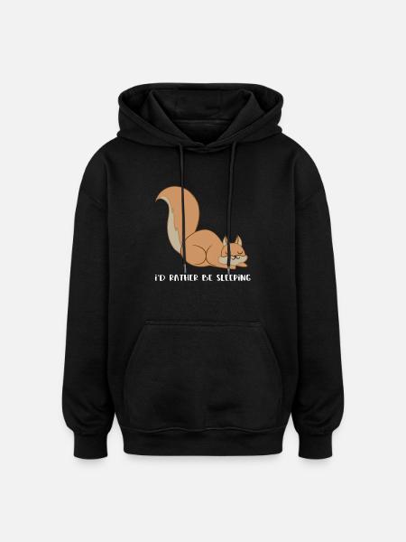 Squirrel - squirrel fan - sleeping - Oversized Unisex Hoodie - black