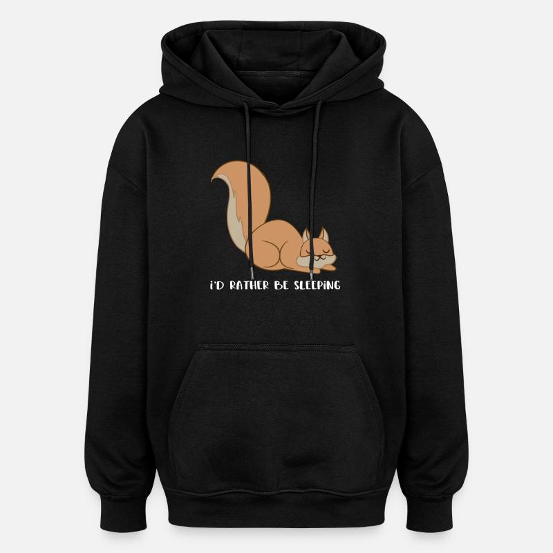Eichhörnchen - Eichhörnchenfan - Schlafen - Oversized Unisex Hoodie - Schwarz