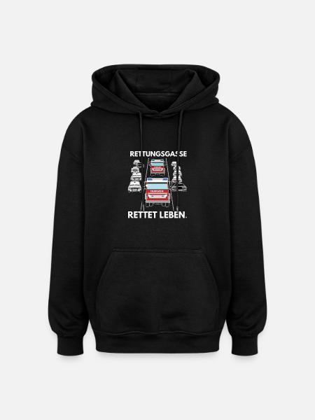 Rettungsgasse rettet Leben - Oversized Unisex Hoodie - Schwarz