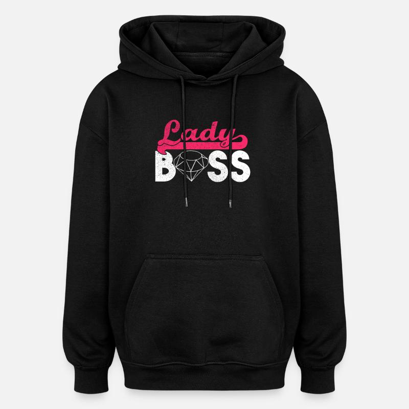 Lady Boss - Sweat à capuche oversize unisexe - noir