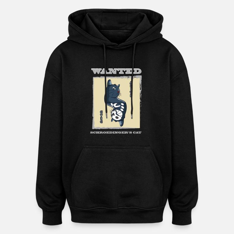 Le chat de Schrödinger - Sweat à capuche oversize unisexe - noir