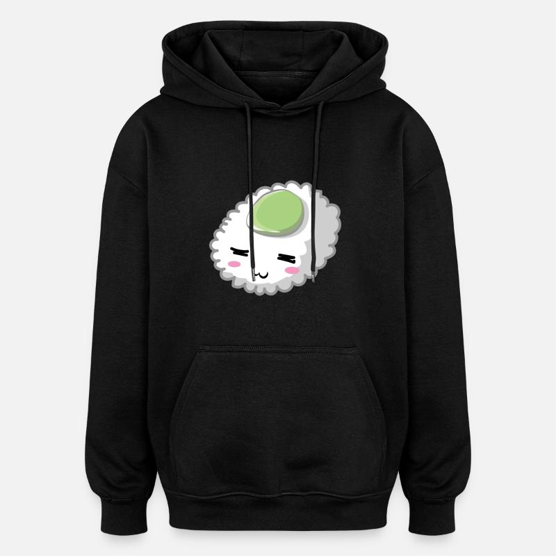 Wasabi Sushi - Sweat à capuche oversize unisexe - noir