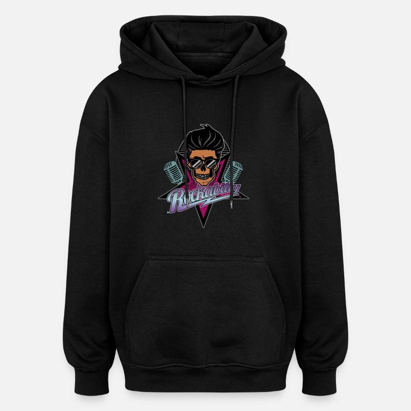 Rockabilly pour toujours - Sweat à capuche oversize unisexe - noir