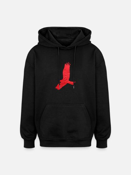 Faucon - Sweat à capuche oversize unisexe - noir