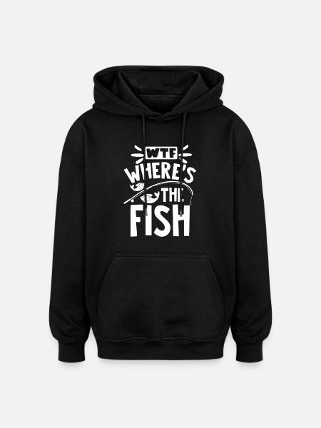 pêche - Sweat à capuche oversize unisexe - noir