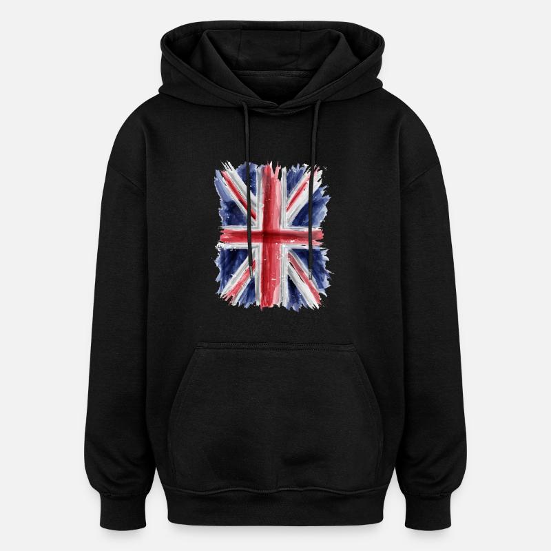 Britisk flag - Oversize unisex hoodie - sort
