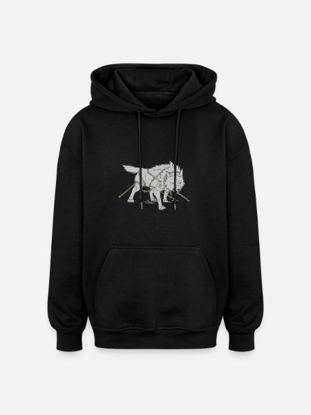 Wolf in chains - Oversized Unisex Hoodie - black