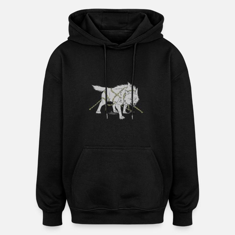 Wolf in chains - Oversized Unisex Hoodie - black