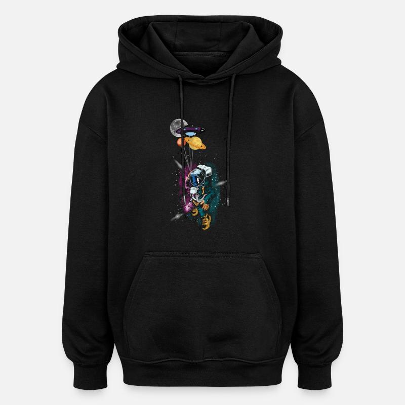 Space Astronaut - Oversized Unisex Hoodie - black