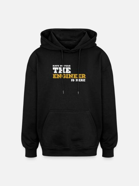 Engineer engineer technician gift idea - Oversized Unisex Hoodie - black