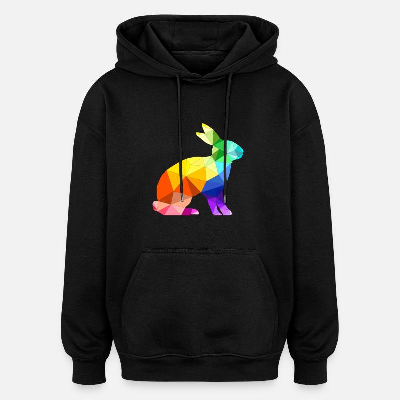 lièvre - Sweat à capuche oversize unisexe - noir