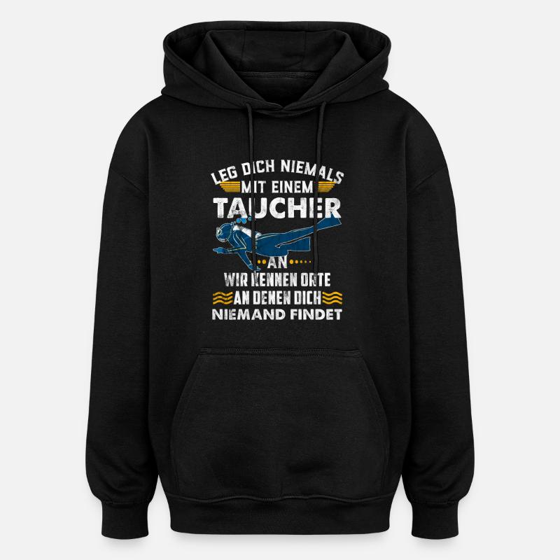 Plongeur plongeur - Sweat à capuche oversize unisexe - noir