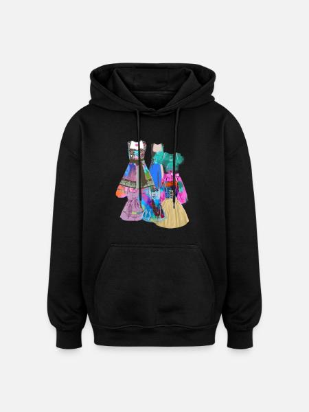 Dirndl splash - Oversized Unisex Hoodie - Schwarz