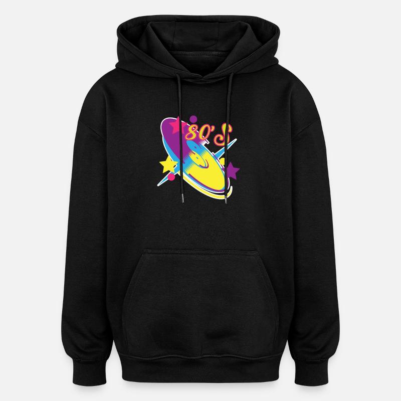 80's disc - Oversized Unisex Hoodie - black