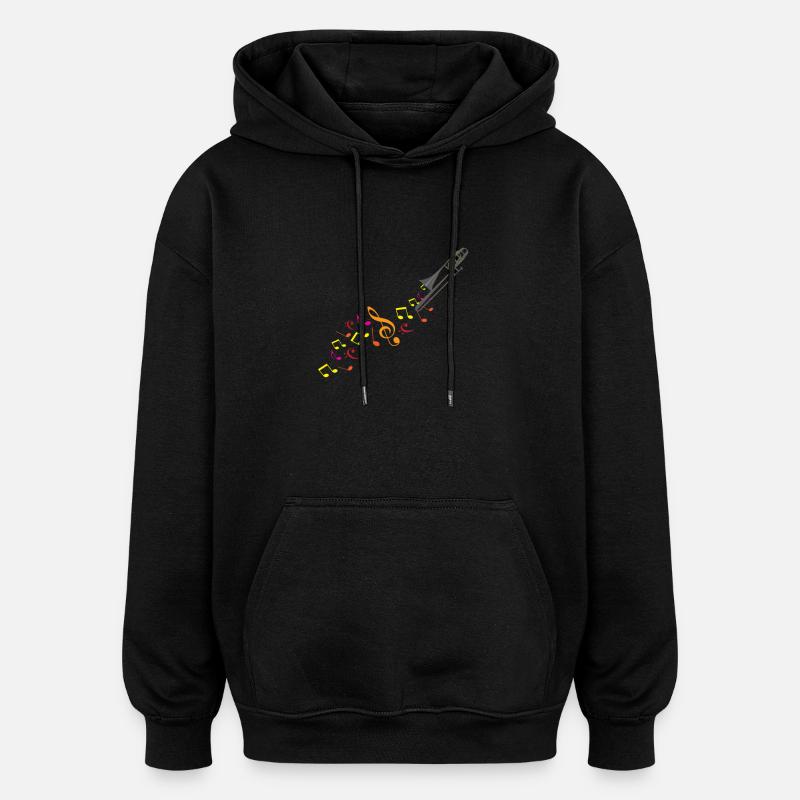 Posaune und Noten - Oversized Unisex Hoodie - Schwarz