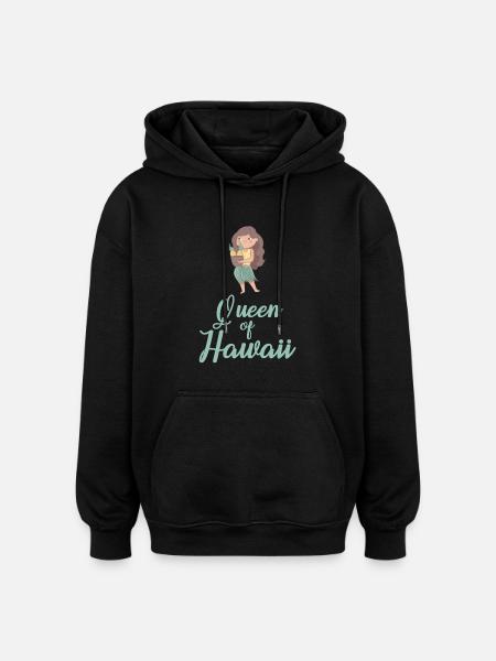 Hawaii Queen Pineapple - Oversized Unisex Hoodie - black