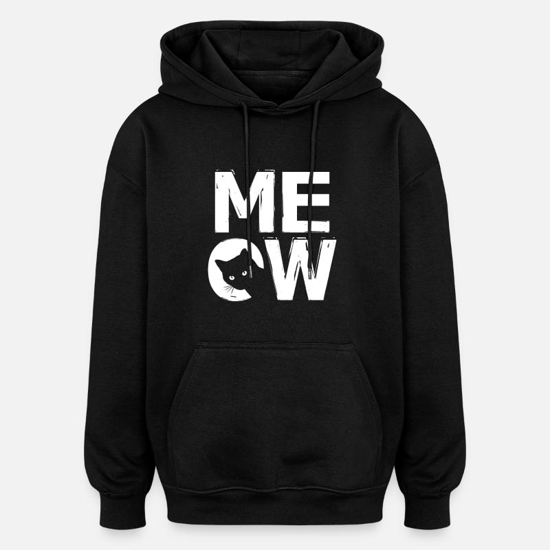 MEOW - conception de chat - Sweat à capuche oversize unisexe - noir