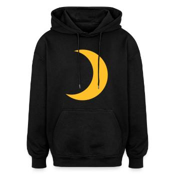 Mond - Oversized Unisex Hoodie - Schwarz - Vorne - Noah (186cm)