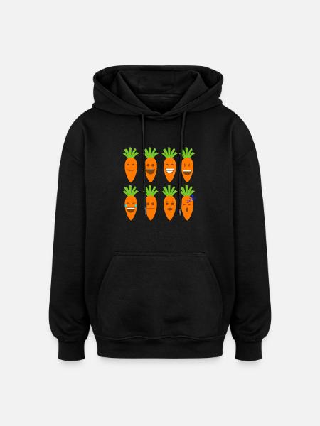Carrot Emojis - Oversized Unisex Hoodie - black