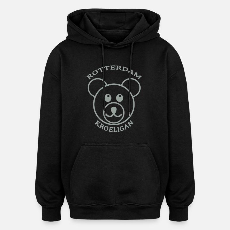 ROTTERDAM KROELIGAN - Sweat à capuche oversize unisexe - noir